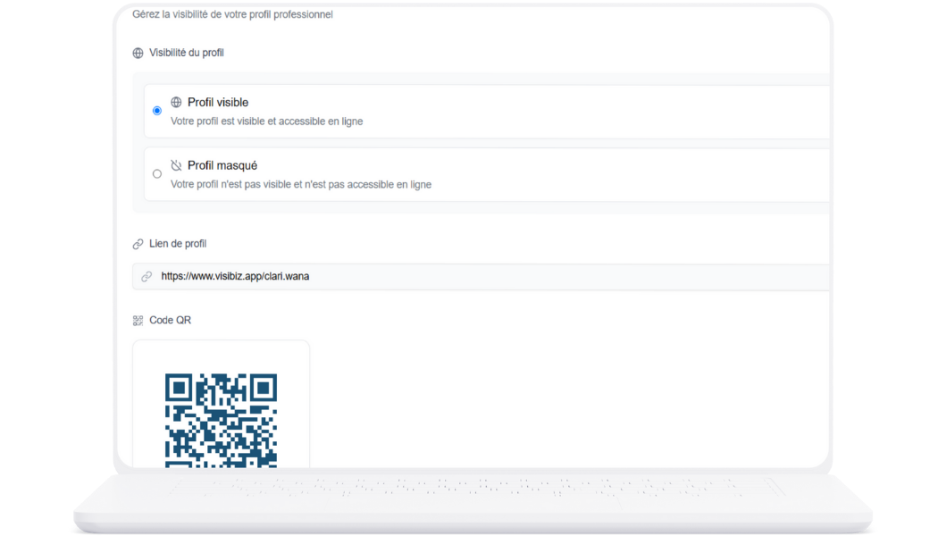 Interface de partage de profil
